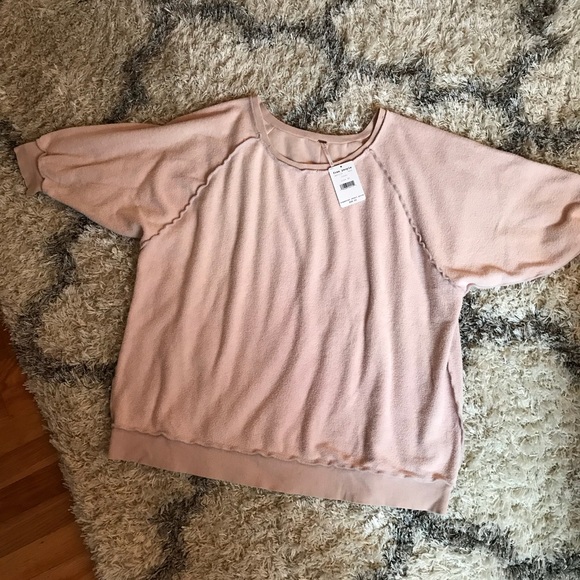 Free People Tops - NWT Free People Oversized Blush Sweatshirt Size XS